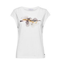 T-Shirt With Abstract Flower Print T-shirts & Tops Short-sleeved Valkoinen Coster Copenhagen