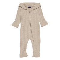 Cotton Cable Zip Coverall Pitkähihainen Body Beige GANT