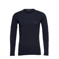 Men'S Knit T-Shirt T-shirts Long-sleeved Sininen Emporio Armani