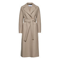 Women Long Maxi Coat Pressed Wool With Polaire Lining Outerwear Coats Winter Coats Beige Harris Wharf London