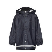 Rain Jacket Solid Outerwear Rainwear Jackets Sininen Polarn O. Pyret