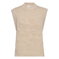 Slffia Knit Vest B T-shirts & Tops Knitted T-shirts/tops Beige Selected Femme