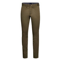 Slim Twill Chinos Chinot Housut Vihreä GANT