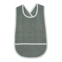 Cross Back Bib - Chambray Olive Home Meal Time Bibs Vihreä Fabelab