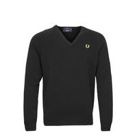 Lambswool V/N Jmpr Neulepaita V-kaula-aukko Musta Fred Perry