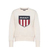 D1. Gant Retro Shield C-Neck Sweat Svetari Collegepaita Valkoinen GANT