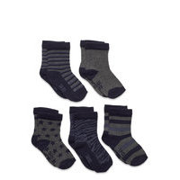 Sock W. Pattern Socks & Tights Socks Harmaa Minymo