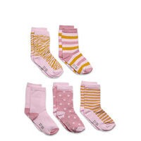 Sock W. Pattern Socks & Tights Socks Vaaleanpunainen Minymo