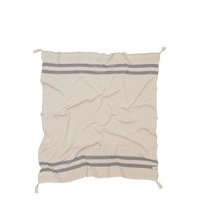Knitted Blanket Stripes Natural-Grey Home Sleep Time Blankets & Quilts Beige Lorena Canals