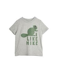 Beaver Hike Ss Tee T-shirts Short-sleeved Harmaa Mini Rodini