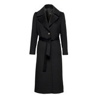 Cashmere Coat W - Clareta Belt Outerwear Coats Winter Coats Musta SAND