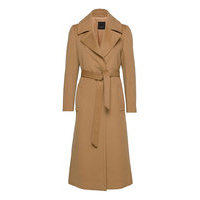 Cashmere Coat W - Clareta Belt Outerwear Coats Winter Coats Beige SAND