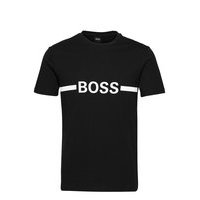 T-Shirt Rn Slim Fit T-shirts Short-sleeved Musta BOSS