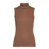 Dagnaiw Rollneck Top T-shirts & Tops Sleeveless Ruskea InWear