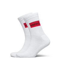2p Qs Rib Label Cc Underwear Socks Regular Socks Valkoinen HUGO