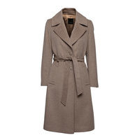 Cashmere Coat W - Clareta Belt Midi Outerwear Coats Winter Coats Beige SAND