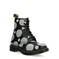 1460 Black+White Polka Dot Smooth Shoes Boots Ankle Boots Ankle Boot - Flat Musta Dr. Martens