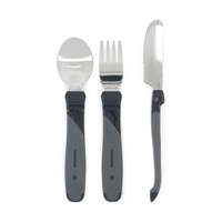 Twistshake Learn Cutlery Stainless Steel 12+M Black Home Meal Time Cutlery Musta Twistshake