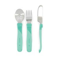 Twistshake Learn Cutlery Stainless Steel 12+M Pastel Green Home Meal Time Cutlery Vihreä Twistshake