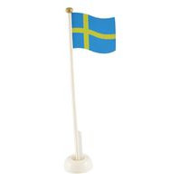 Wooden Flag, Swedish Home Kids Decor Party Supplies Sininen Magni Toys