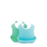 Twistshake 2x Bib 4+M Pastel Blue Green Home Meal Time Bibs Sininen Twistshake