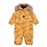 Camo Baby Overall Outerwear Shell Clothing Shell Coveralls Keltainen Lindberg Sweden