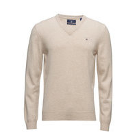 Superfine Lambswool V-Neck Neulepaita V-kaula-aukko Beige GANT