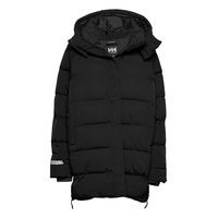 W Aspire Puffy Parka Topattu Pitkä Takki Musta Helly Hansen