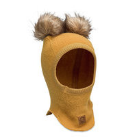 Wool Fullface W. Pom Pom Accessories Headwear Balaclava Keltainen Mikk-Line