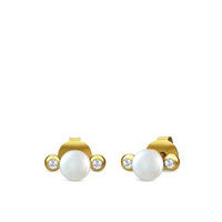 Perla Earring - Gold Accessories Jewellery Earrings Studs Valkoinen Julie Sandlau