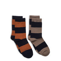 Socks 2-Pack Striped School Socks & Tights Socks Oranssi Polarn O. Pyret