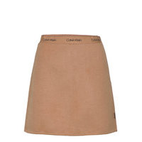 Wool Mini Skirt Lyhyt Hame Beige Calvin Klein