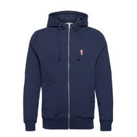 Regular Fit Zip Hoodie Sweatshirt Huppari Sininen Revolution