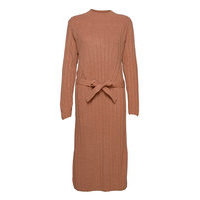 Onlnew Tessa L/S Highneck Dress Knt Dresses Knitted Dresses Ruskea ONLY