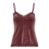 Cami Velours Scallop Lace Toppi Punainen Hunkemöller