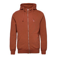 Regular Fit Zip Hoodie Sweatshirt Huppari Ruskea Revolution