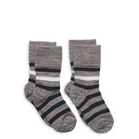 2 Pack Striped Socks Socks & Tights Socks Harmaa FUB
