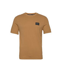 Turn-Up Sleeve Badge T-Shirt T-shirts Short-sleeved Ruskea Calvin Klein