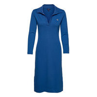 D2. Polo Ls Jersey Dress Polvipituinen Mekko Sininen GANT