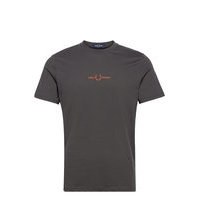 Embroidered T-Shirt T-shirts Short-sleeved Musta Fred Perry