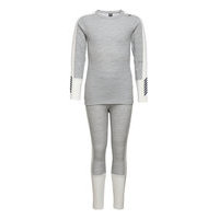 Jr Lifa Merino Midweight Set Outerwear Base Layers Baselayer Sets Harmaa Helly Hansen