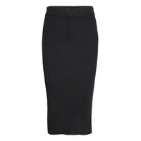 Ava Knitted Skirt Polvipituinen Hame Musta Gina Tricot