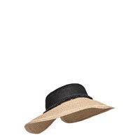 Savanna Straw Visor Accessories Headwear Straw Hats Beige Becksöndergaard