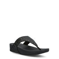 Lulu Glitter Toe-Thongs Shoes Summer Shoes Flat Sandals Musta FitFlop