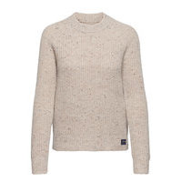 Tweed Rib Crew Neulepaita Beige Superdry