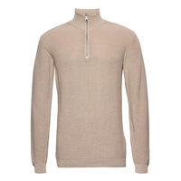 Falco Knit Knitwear Half Zip Jumpers Beige Makia