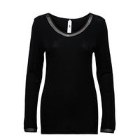 Juliana Wool T-Shirt Long Sleeve T-shirts & Tops Long-sleeved Musta Femilet