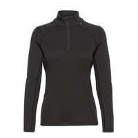 W Lifa Merino Midweight 1/2 Zi Base Layer Tops Musta Helly Hansen