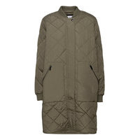 Slfnatalia Quilted Coatoozt Topattu Pitkä Takki Vihreä Selected Femme