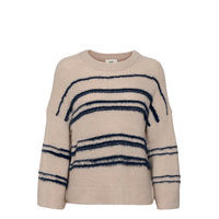 Objcarrol L/S Knit Pullover Neulepaita Beige Object